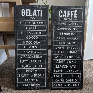 Italian Menu Canvas Print